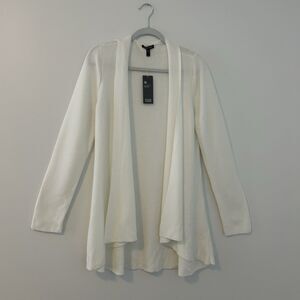 Eileen Fisher Long Cardigan Tencel White Knit NWT - Large